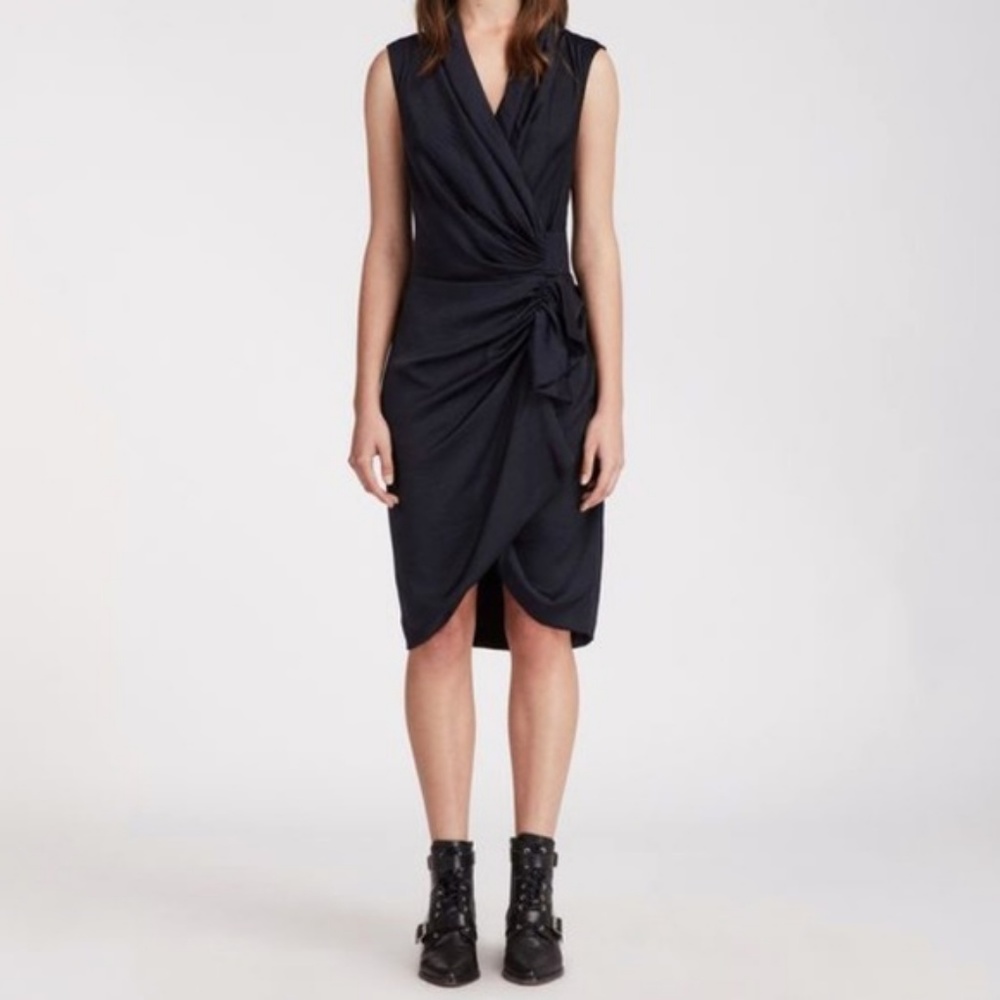 All Saints Black Silk Dress NWT